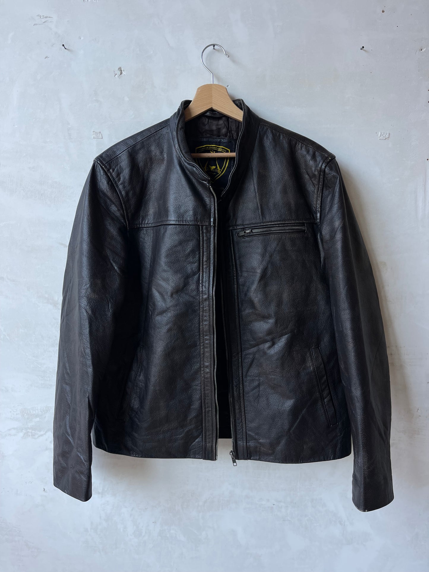Brown leather jacket