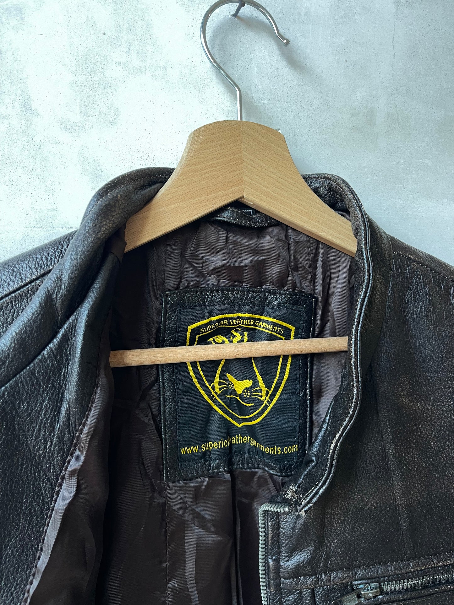 Brown leather jacket