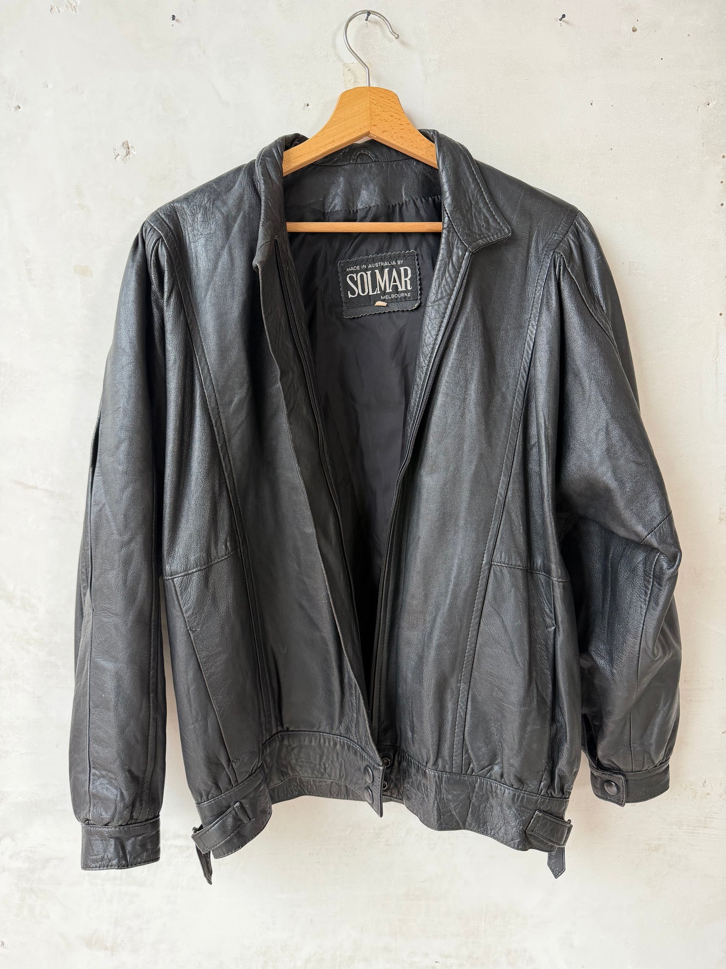 Leather bomber
