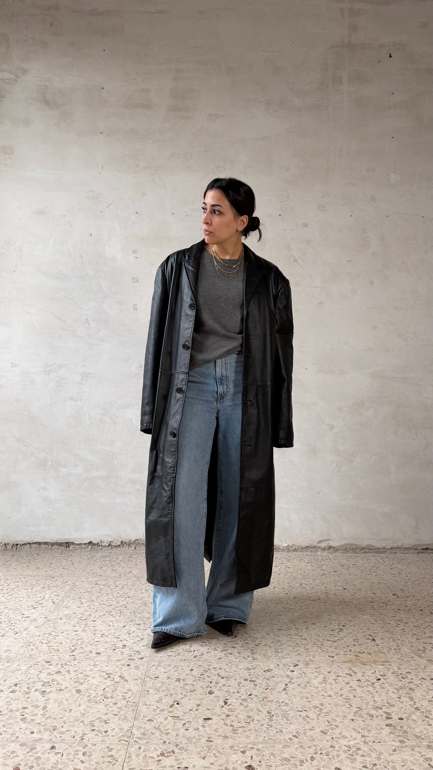 Leather trench