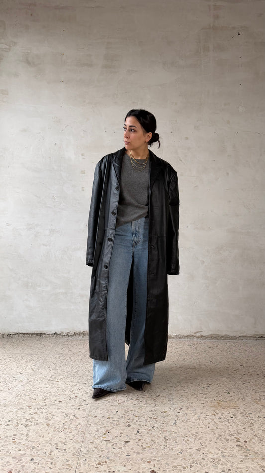 Leather trench