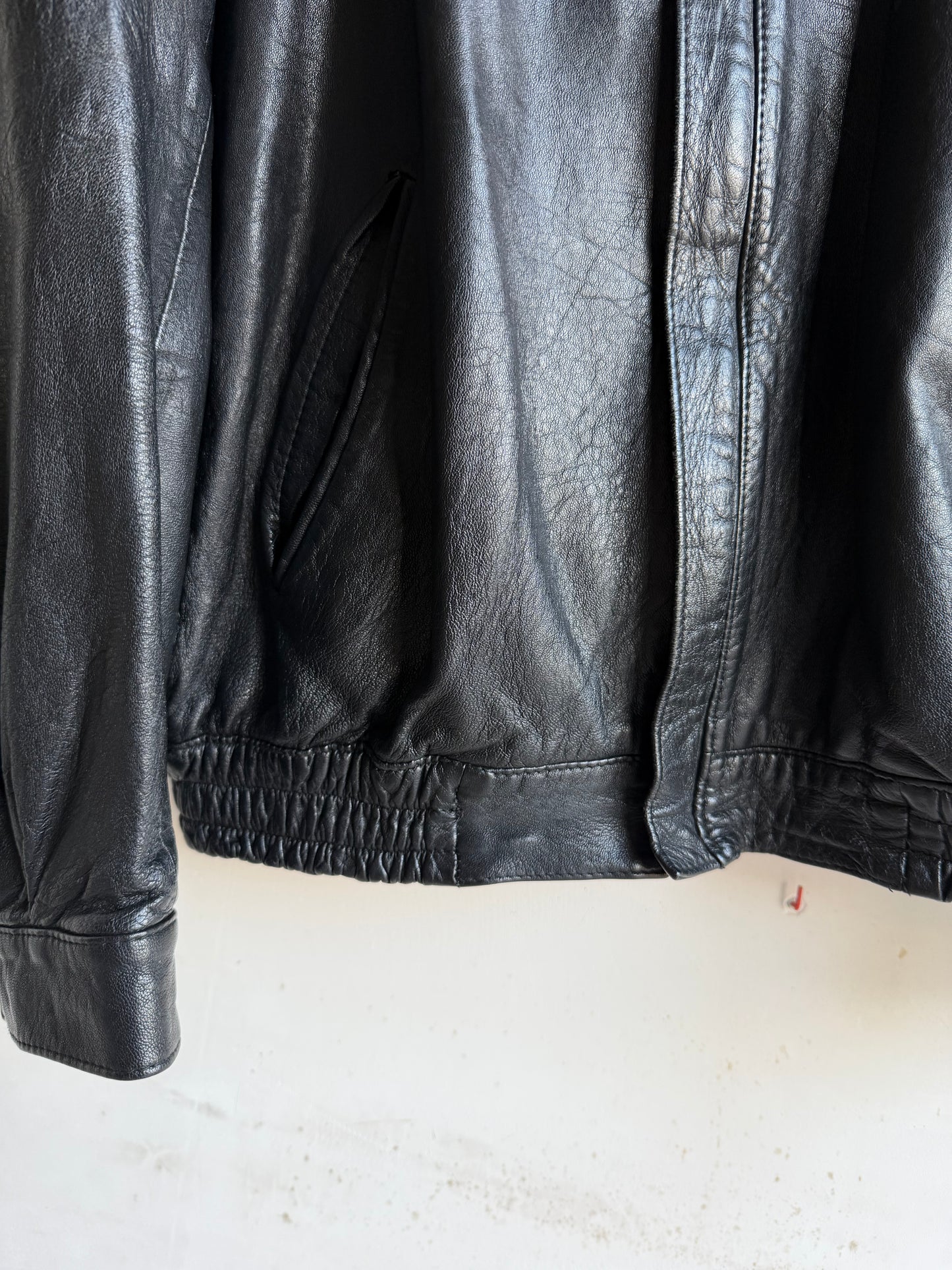 Leather bomber