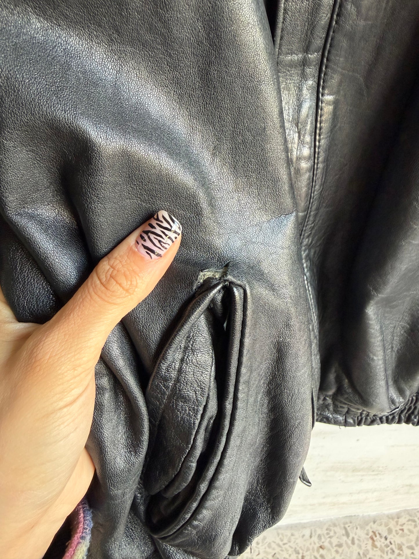 Leather bomber