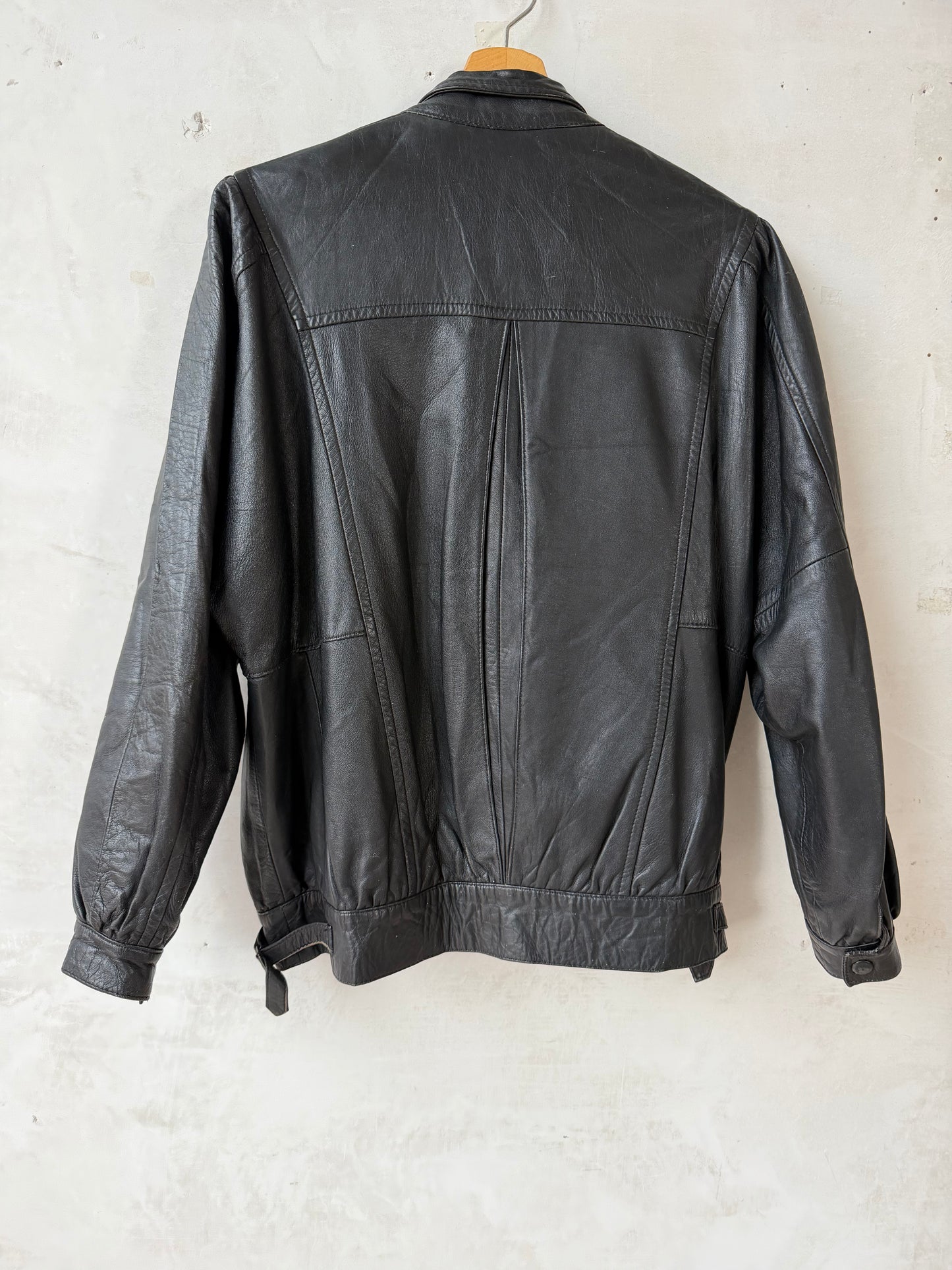 Leather bomber