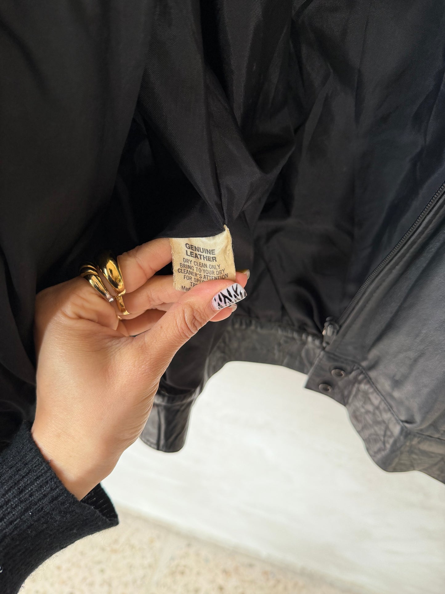 Leather bomber