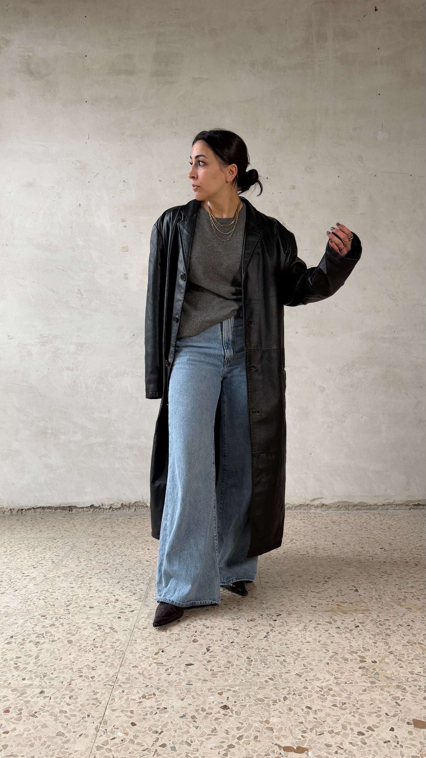 Leather trench