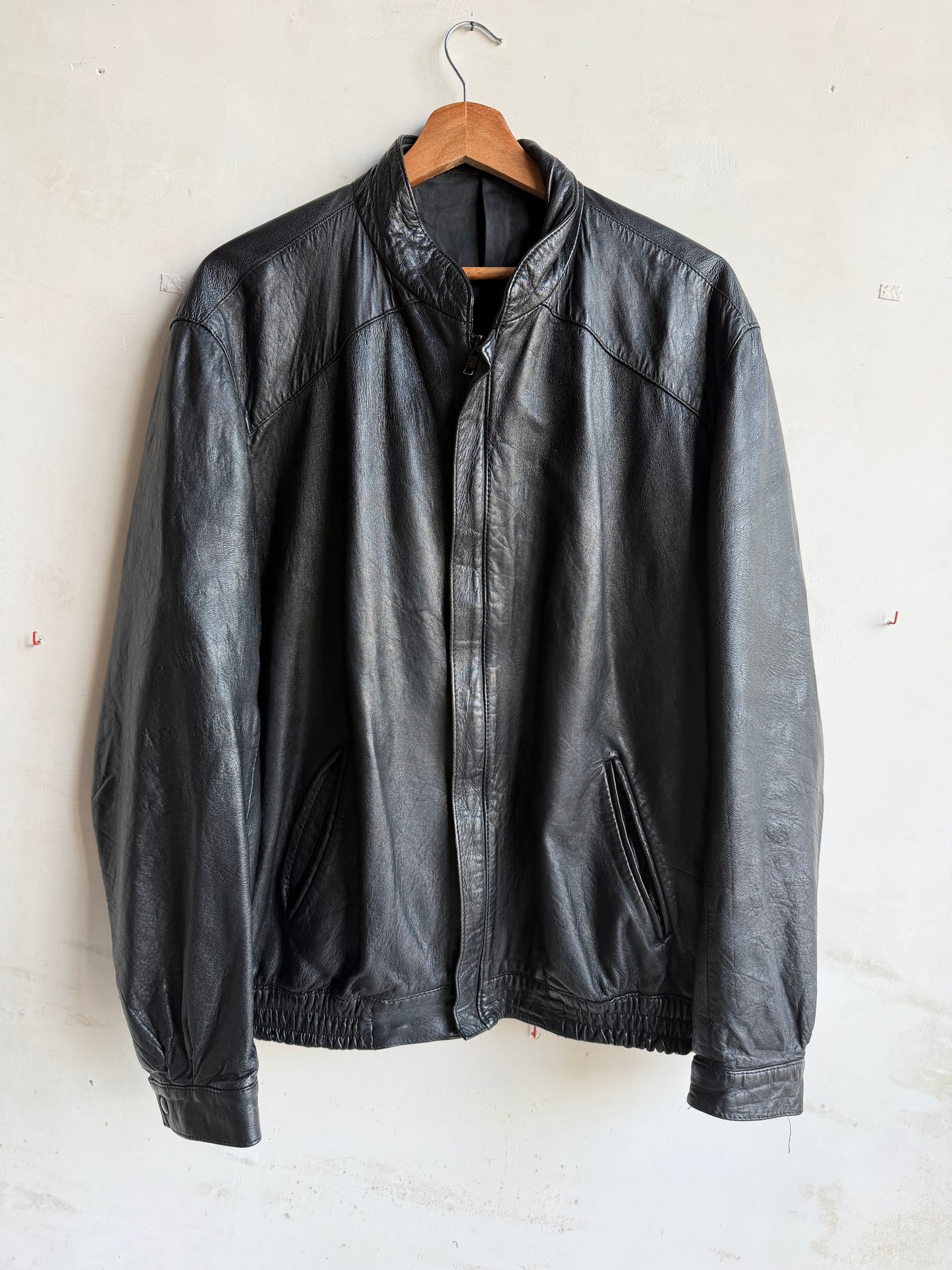 Leather bomber