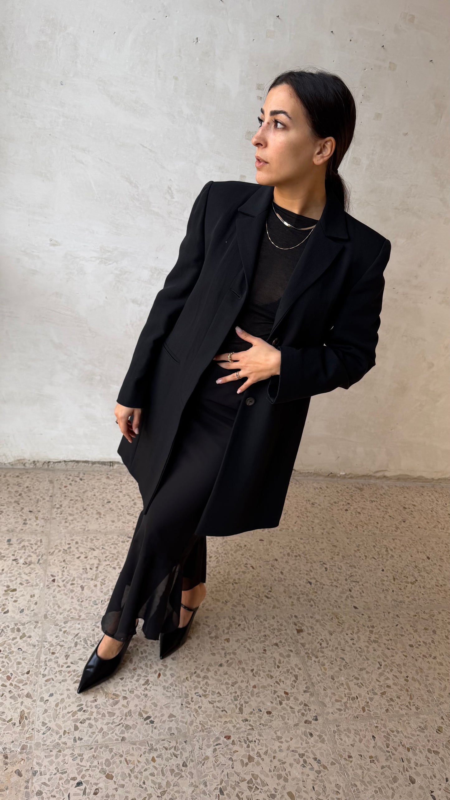 Long black blazer