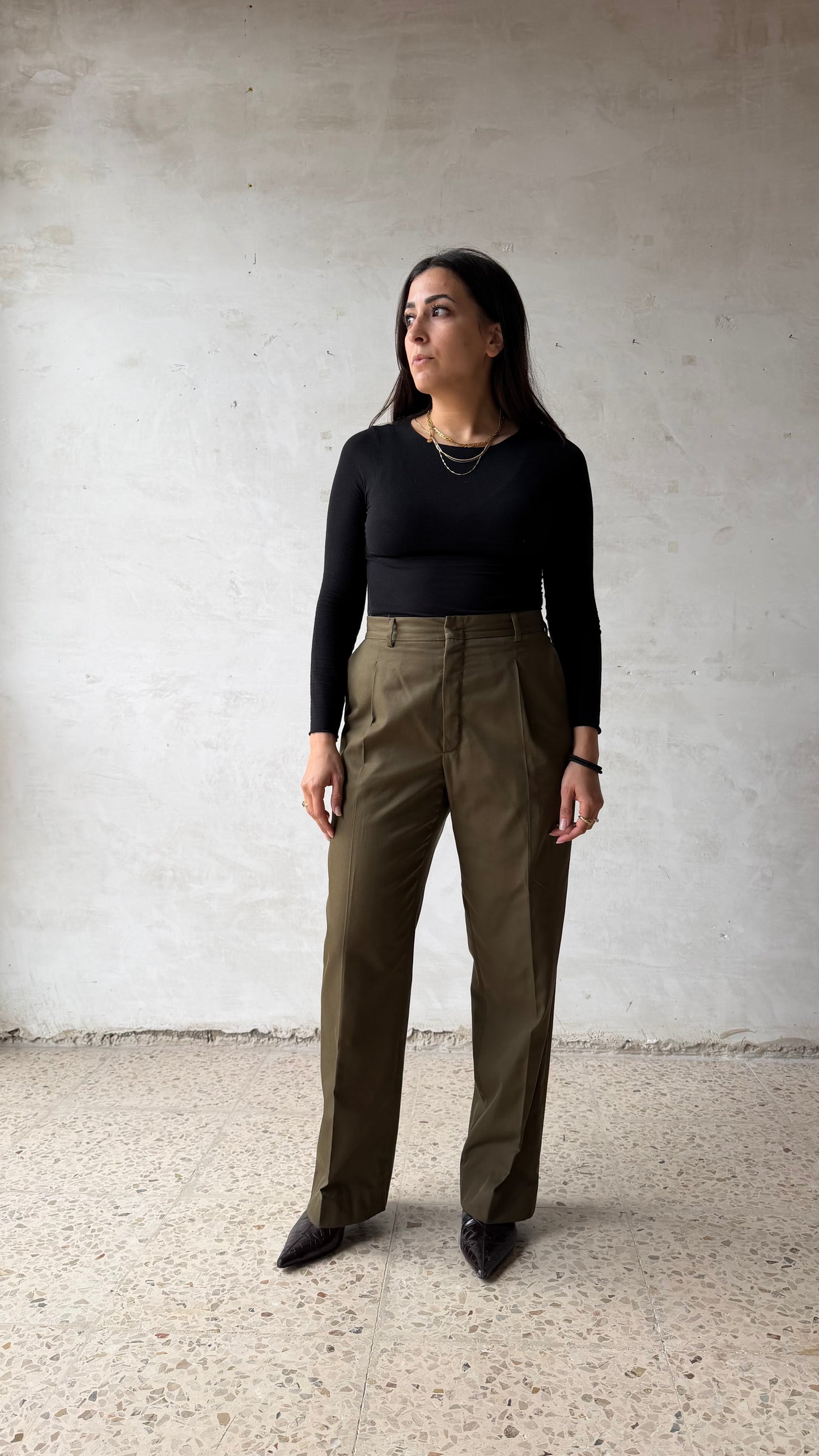 Green trousers